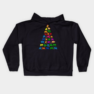 Cows Christmas Tree Kids Hoodie